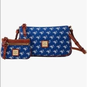 MLB Toronto Blue Jays Dooney &‎ Bourke Lexi Crossbody Sm Coin Case NWT $228